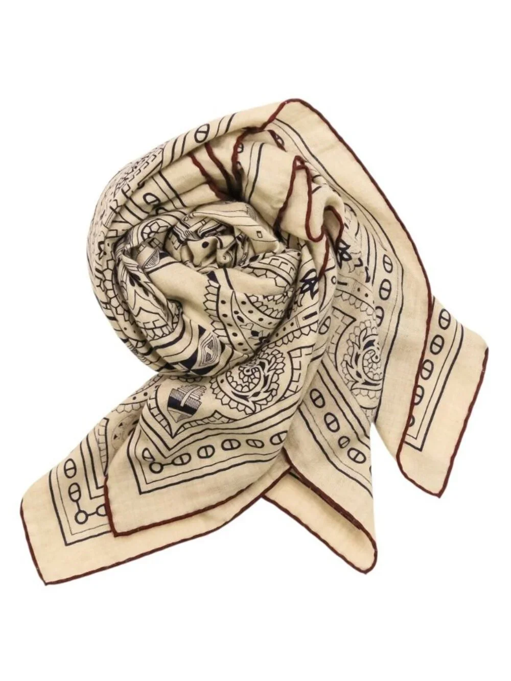 ★SOLD★ Hermes Carre Geant 140 Cheval de Coeur Cashmere Silk Large Scarf Beige - Picture 4 of 15